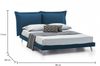 Dmora Doppelbett Anatoly, Festbett aus Stoff mit Füßen, 100 % Made in Italy, geeignet für Matratzen 160 x 190 cm, Blau Bild 3