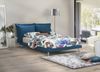 Dmora Doppelbett Anatoly, Festbett aus Stoff mit Füßen, 100 % Made in Italy, geeignet für Matratzen 160 x 190 cm, Blau Bild 2