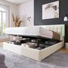 Polsterbett 160x200 cm aus Kunstleder mit Stauraum und LED-Beleuchtung – elegantes, funktionales Design Bild 2