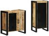 vidaXL Badezimmermöbel-Set 2 pcs Braun und Schwarz Massivholz Mango 3305604 Bild 2