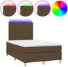 vidaXL Boxspringbett mit Matratze & LED Dunkelbraun 120x200 cm Stoff, Härtegrad: H2 [3135744] Bild 2