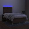 vidaXL Boxspringbett mit Matratze & LED Dunkelbraun 120x200 cm Stoff, Härtegrad: H2 [3135744] Bild 4