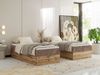 Boxspringbett, Einzelbett WOOD ZERO 90 x 200 cm, Hotelbett ohne Kopfteil, Bett mit Stauraum, 7-Zonen Multipocket-Matratze - Braun Cordstoff - H4 - Topper Visco Bild 3
