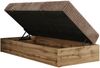 Boxspringbett, Einzelbett WOOD ZERO 90 x 200 cm, Hotelbett ohne Kopfteil, Bett mit Stauraum, 7-Zonen Multipocket-Matratze - Braun Cordstoff - H4 - Topper Visco Bild 5