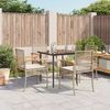 vidaXL 5-tlg. Garten-Essgruppe mit Kissen Beige Poly Rattan 3213625 Bild 1