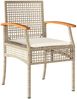 vidaXL 5-tlg. Garten-Essgruppe mit Kissen Beige Poly Rattan 3213625 Bild 3
