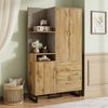 Merax Kompaktgarderobe mit Polsterpaneelen (Garderoben-Set Flurgarderoben Set Scandi, 1-St, 110 x 38 x 186 cm) Dielenschrank mit Schuhschrank, Regalfächern & Soft-Close-Türen Bild 3