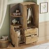 Merax Kompaktgarderobe mit Polsterpaneelen (Garderoben-Set Flurgarderoben Set Scandi, 1-St, 110 x 38 x 186 cm) Dielenschrank mit Schuhschrank, Regalfächern & Soft-Close-Türen Bild 2