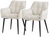 ML-DESIGN Polsterstuhl Esszimmerstuhl mit dickem gepolsterter Sitz Rücken- und Armlehnen (2 St), Wohnzimmerstuhl aus Frotteestoff Creme Loungesessel Küchenstuhl Bild 2