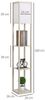 HOMCOM Stehlampe Standlampe mit Lampenschirm, Ablagefächer, Lichtquelle, Fußschalter, ohne Leuchtmittel, Stehlampe mit Ablagen, platzsparend Bild 3
