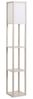 HOMCOM Stehlampe Standlampe mit Lampenschirm, Ablagefächer, Lichtquelle, Fußschalter, ohne Leuchtmittel, Stehlampe mit Ablagen, platzsparend Bild 2