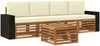 vidaXL Outdoor-Sofagarnitur 5 pcs Natur und Creme Massivholz Akazie 3384001 Bild 2