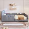 Celya Polsterbett Gepolstertes Bett, Einzelbett für Teenager 90x200 cm (Ohne Matratze, mit LED-Kopfteilbeleuchtung, Seitentaschen), ideal für Kinder-, Gäste- oder Jugendzimmer Bild 4