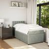 vidaXL Boxspringbett mit Matratze Hellgrau 90x190 cm Samt 3289914 Bild 4