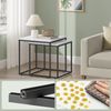 Home Collective Couchtisch 2er Set Beistelltisch Loft Design 2in1 Verschachtelung Wohnzimmer, kratzfeste Oberfläche 50&45cm Marmor Optik, schwarz Beinen quadratisch Bild 3