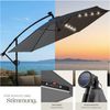 tectake Ampelschirm Sonnenschirm mit Doppeldach und LED Solar-Beleuchtung, 3x3 m, Balkonschirm Artemis, für Außen in Grau, 360° drehbar, wasserabweisend, neigbar, Kurbel, inkl. Schutzhülle Bild 4