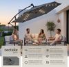 tectake Ampelschirm Sonnenschirm mit Doppeldach und LED Solar-Beleuchtung, 3x3 m, Balkonschirm Artemis, für Außen in Grau, 360° drehbar, wasserabweisend, neigbar, Kurbel, inkl. Schutzhülle Bild 2