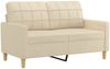 vidaXL 2-tlg. Sofagarnitur mit Kissen Creme Stoff 3201292 Bild 3