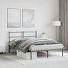 vidaXL Bettgestell mit Kopfteil, Metall Schwarz, 135x190 cm Bild 2