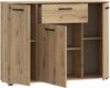 Forte NIKO Sideboard 110, Skandi-Kommode, 3-türig, 1 Schublade, Holzwerkstoff, Wohn-/Schlafzimmer, Artisan Eiche Holzdekor, 109,6 cm breit x 81,7 cm hoch x 29,1 cm tief Bild 5