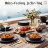 Steingut Servierschüssel Ibiza TESTSIEGER, Traumhafte Mediterrane Salatschüssel, Servierschale - Bowl Schüssel Groß, Salatschale - Pure Living in Grau Bild 2