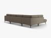 Micadoni Panorama Ecksofa Bemy 7-Sitzer Links Samt Grau Braun Bild 3