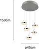 Cluster LED Pendelleuchte DIOS höhenverstellbar 5-flammig, Silber Ø 45cm Bild 4