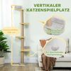 Katzenkletterwand Mit Sisalplattformen & Spielzeug - Wandmontage Katzengymnastik Kratzwand Regal Bis 180cm Höhe,Hellgrau Bild 3