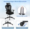 Ergonomischer Bürostuhl mit verstellbarer Lendenstütze & Kopfstütze & 3D-Armlehnen Schwarz Bild 5