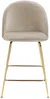 Vente-unique - Barhocker 2er-Set - Samt & goldfarbenes Metall - Beige - MELBOURNE Bild 3