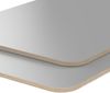 Multiplexplatte Holzplatte Tischplatte Birke melaminbeschichtet grau Eckenradius 100 mm - Größe 90 x 50 cm - Höhe 1,8 cm - Farbe grau Bild 2