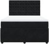 vidaXL Boxspringbett mit Matratze Schwarz 160x200 cm Samt 3292396 Bild 4