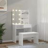 vidaXL Schminktisch-Set mit LED Hochglanz-Weiß Holzwerkstoff 3114111 Bild 3