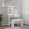 vidaXL Schminktisch-Set mit LED Hochglanz-Weiß Holzwerkstoff 3114111 Bild 4
