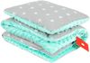 Kinderdecke BABYLUX Babydecke MINKY 2Set Kuscheldecke Decke 75 x 60cm Kinderwagen, BabyLux, MP91 - Minze + Sterne Grau Bild 3