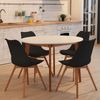 4er Set Stühle, Holz natur, schwarz, Sitzpolster, H 82 cm Bild 4