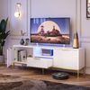 Bestier TV-Schrank TV-Schrank Lowboard für 65 Zoll & kleinere TVs, 144.8 x 35 x 54 cm Türfront mit glänzendem Wellenmuster und Schubladen Bild 3