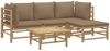 vidaXL 5-tlg. Garten-Lounge-Set mit Kissen Taupe Bambus 3155114 Bild 3