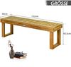 Sitzbank Massivholz Gartenmöbel Holzbank Gartenbank Belastbar bis 360 kg 132 x 34 x 43,5 cm Teak Bild 4
