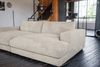 KAWOLA Big Sofa MADELINE Cord cremeweiß mit Hocker und 4 Zierkissen 85 x 170 x 290 cm Bild 5