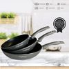 3er Pfannenset Induktion Set Antikratz Bratpfannen Pfanne Antihaft Induktions-Bratpfanne ø 20 cm, ø 24 cm, ø 28 cm, silber Bild 3