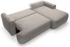 Selsey 'Ovo' Ecksofa mit Schlaffunktion, Stauraum und Samtbezug, hellgrau, rechts, 93 x 260 x 165 cm Bild 3