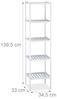 Relaxdays Badregal mit 5 Ablagen, 2 Stück, Bambus weiß, 34,5 x 33 x 139,5 cm Bild 4