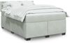vidaXL Boxspringbett mit Matratze Hellgrau 160x200 cm Samt 3286366 Bild 1