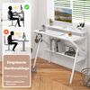 Schreibtisch mit Monitorständer 100 x 50 cm Kleiner Computertisch PC-Tisch mit Regal Weiß Bild 3