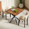 Quadratischer Tisch 80 x 80 x 75 cm im Industrial-Stil, Vintagebraun, Stahlgestell mit X-Beinen Bild 2