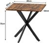 Quadratischer Tisch 80 x 80 x 75 cm im Industrial-Stil, Vintagebraun, Stahlgestell mit X-Beinen Bild 5