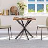 Quadratischer Tisch 80 x 80 x 75 cm im Industrial-Stil, Vintagebraun, Stahlgestell mit X-Beinen Bild 4