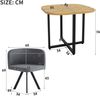 Merax Essgruppe, Esstisch und Stuhlset für 4 Personen,bestehend aus einem Esstisch (85 x 85 cm) und vier mit Leinen bezogenen Stühlen, geeignet für Küche und Esszimmer (Eichentischplatte + graue Stühle) Bild 4