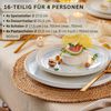 SÄNGER Steingut Geschirrset Korfu,Tafelservice 16 teilig für 4 Personen Bild 2